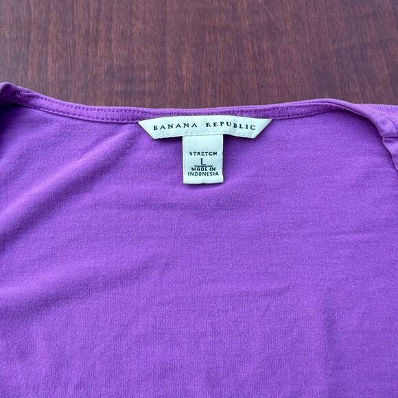 Banana Republic Purple Stretch Top - Women's Size L - Picture 3 of 4